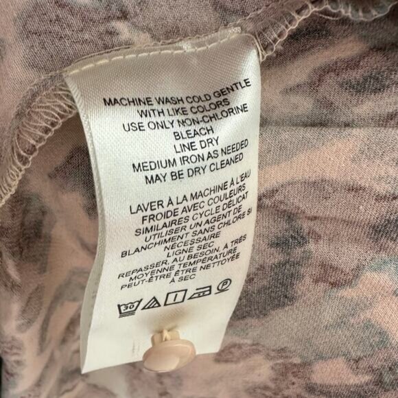 Anthropologie Women’s Somerset Satin Wide Leg Jumpsuit Abstract Blue Brown 2X - Picture 12 of 16